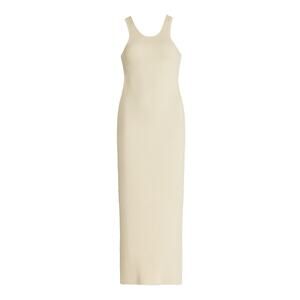 Toteme Ribbed-Knit Midi 'Tank' Scoop Neck White Dress Size M